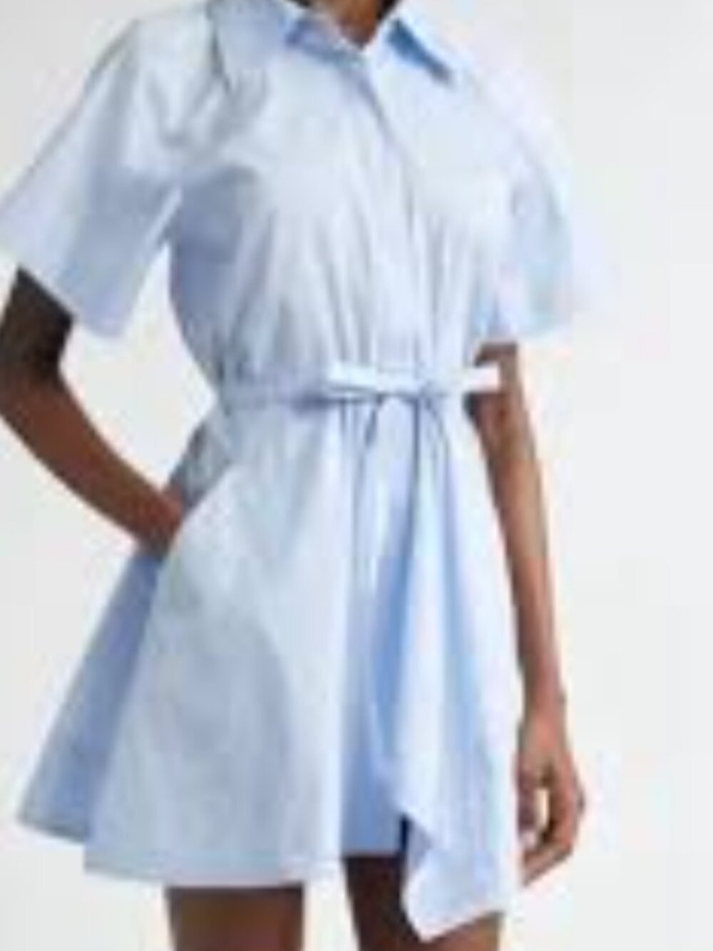 Beautiful Women's A.L.C. Sky Blue 100% Cotton Julie Mini Shirtdress Size 12